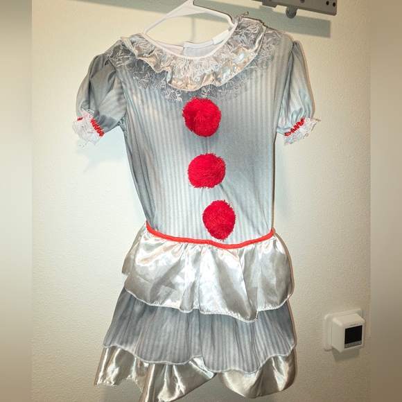 Adorable Kids Clown Costume - Silver and Red - Picture 1 of 2